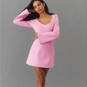 Anthropologie Maeve Dusty Pink Scoop Neck Long-Sleeve Tunic